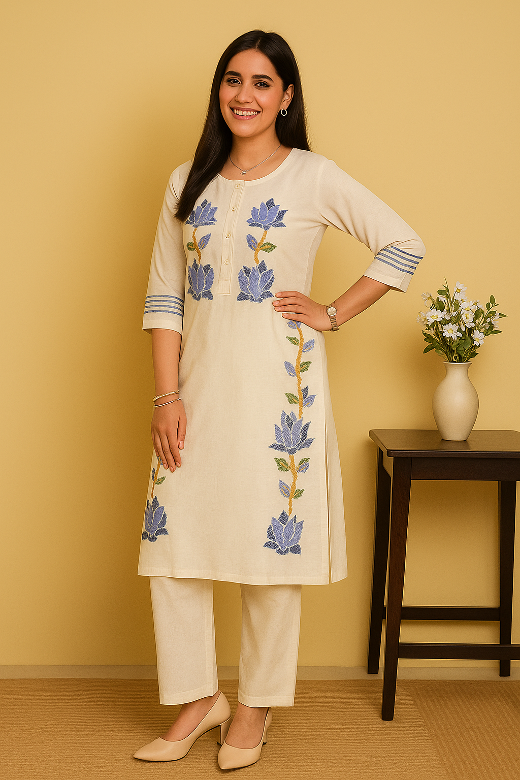Embroidered Kurti Set - AZZLIAS WARDROBE